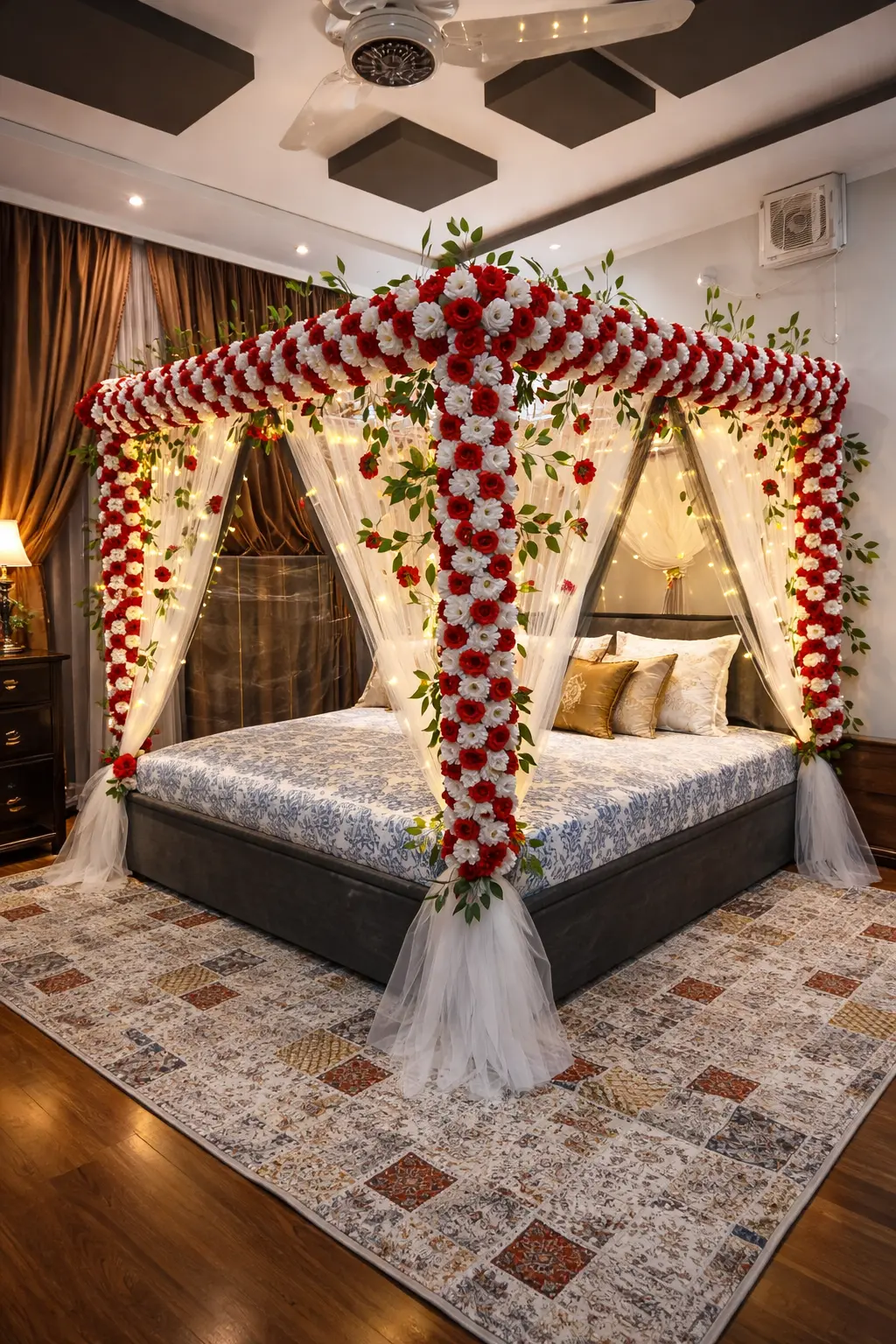 Red & White Artificial Masehri Design in Lahore (Clustered Luxury Canopy)