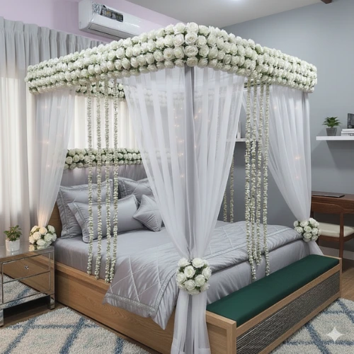 All White Artificial Masehri Design in Lahore (Elegant Canopy Setup)