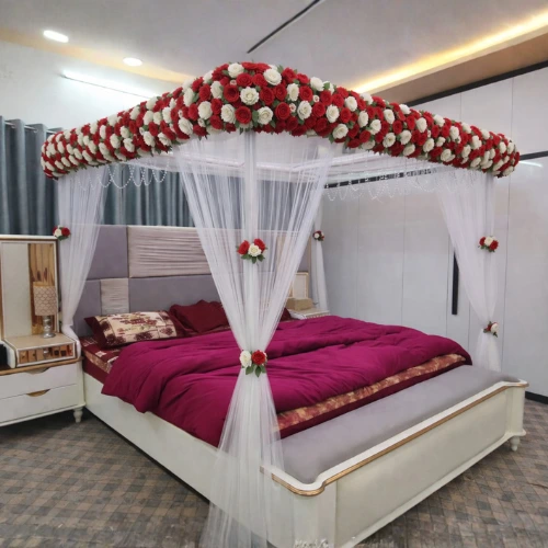 Red & White Artificial Masehri Design in Lahore (Minimal Net Canopy)