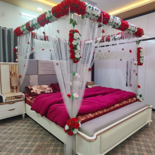 Red & White Artificial Masehri Design in Lahore (Hanging Flower Drops)
