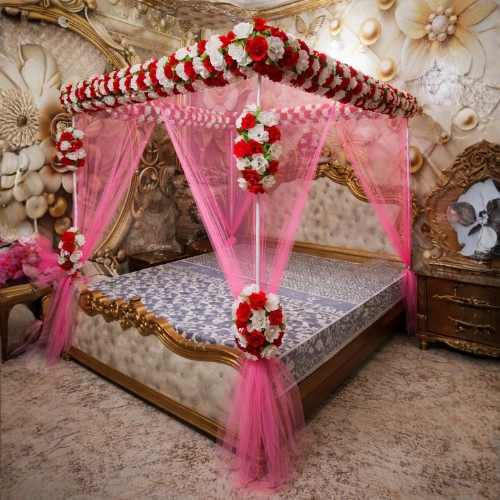 Red & White Artificial Masehri Design in Lahore (Canopy Setup)